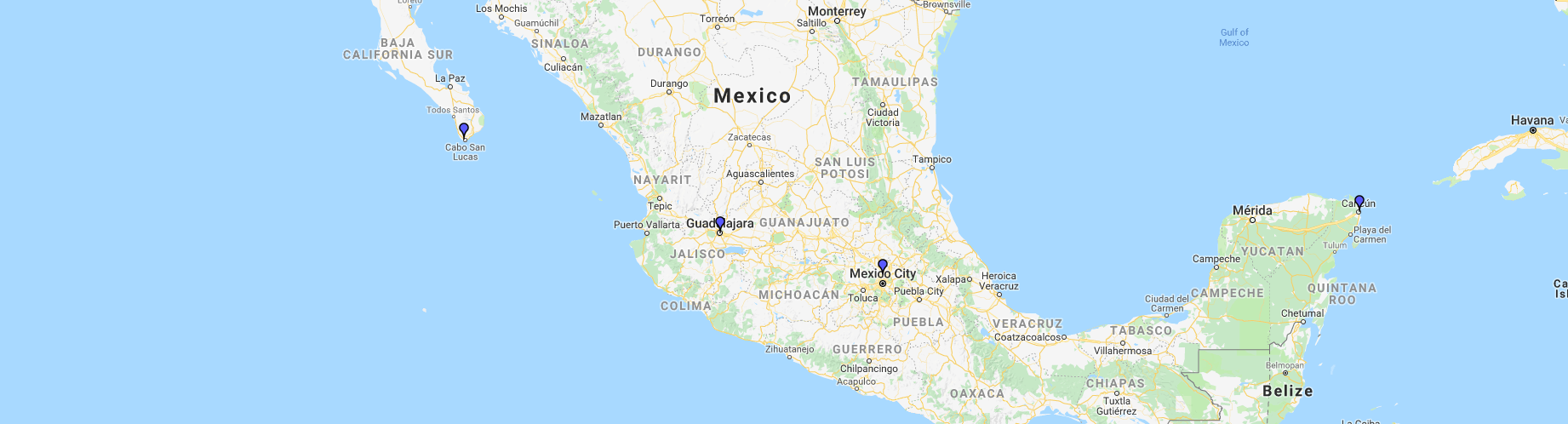Map of SCP Distributors in Mexico